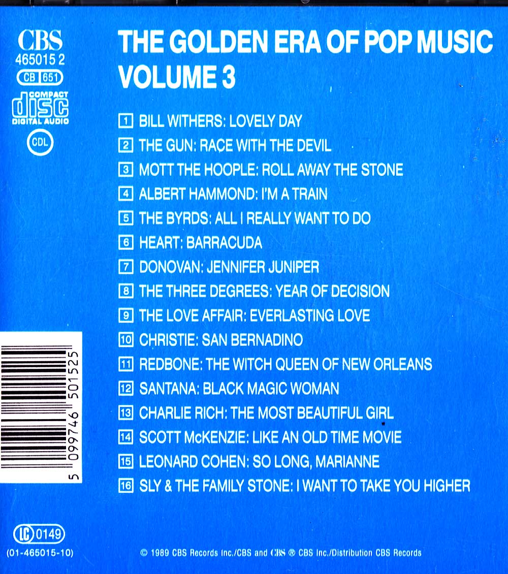 4-CD GOLDEN ERA OF POP MUSIC VOLUME 1-4 Byrds Donovan Santana Gary ...